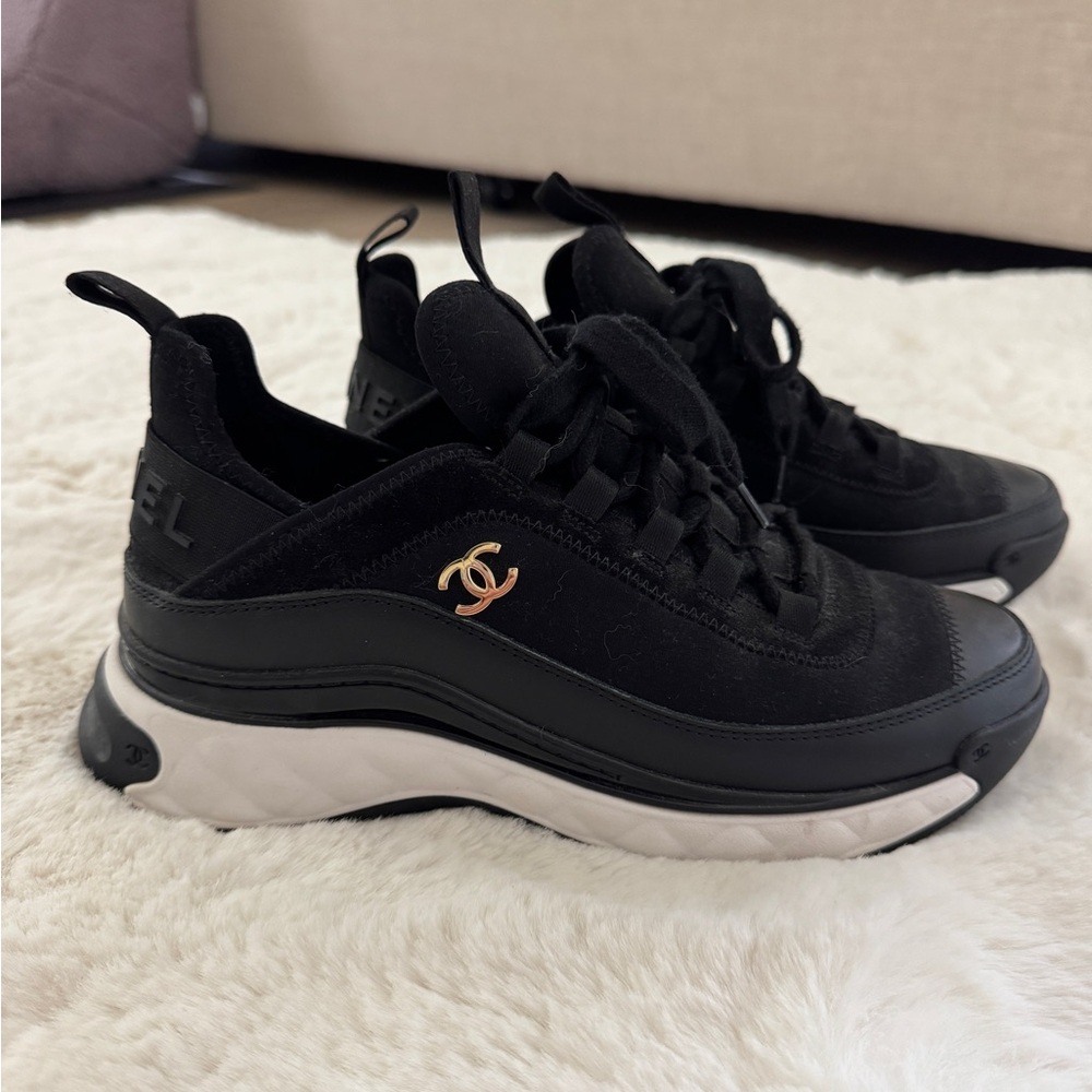 Chanel Black and White Women's Sneakers
